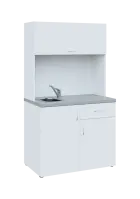 KUCH - SIMPLE 3 kuchyňka s výklopem (dřez + baterie + lednice), 1800x1000x6000 mm, bílá